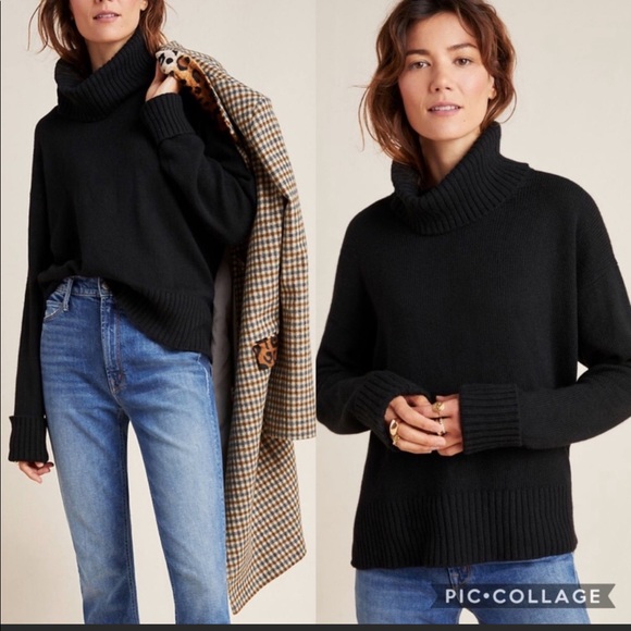 Anthropologie Blair Turtleneck Sweater, Black - Picture 7 of 7